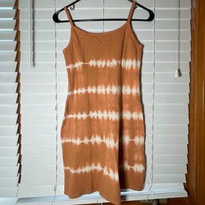 Billabong burnt orange and white tie dye dress size S